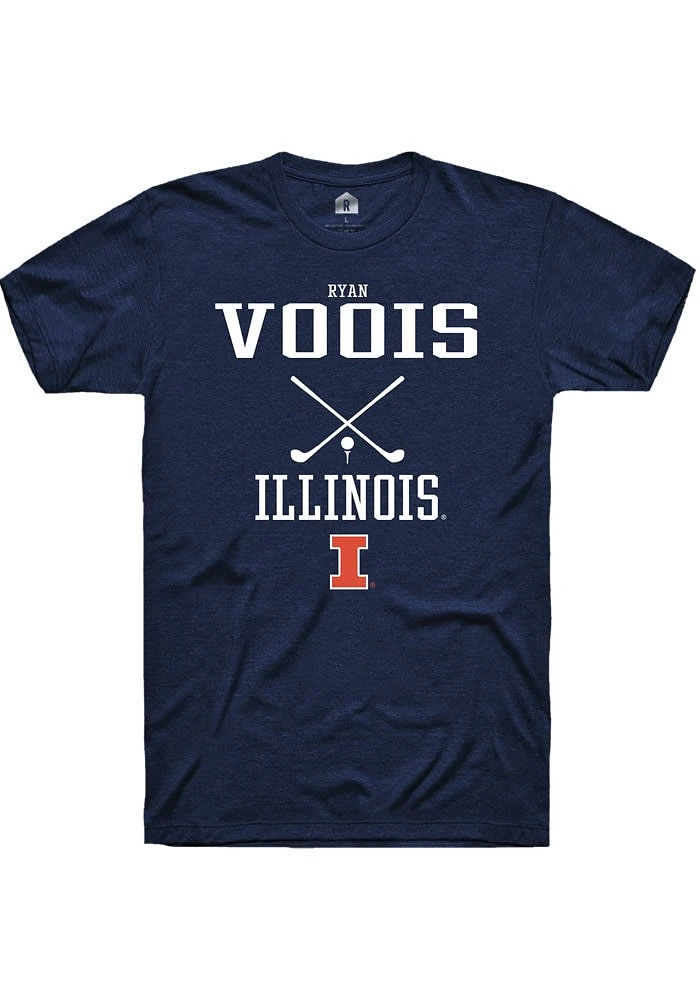 Ryan Voois Illinois Fighting Illini Navy Blue Rally NIL Sport Icon Short Sleeve T Shirt