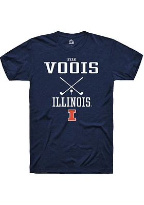 Ryan Voois  Illinois Fighting Illini Navy Blue Rally NIL Sport Icon Short Sleeve T Shirt