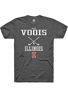 Ryan Voois  Illinois Fighting Illini Dark Grey Rally NIL Sport Icon Short Sleeve T Shirt