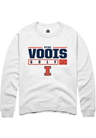 Ryan Voois  Rally Illinois Fighting Illini Mens White NIL Stacked Box Long Sleeve Crew Sweatshirt