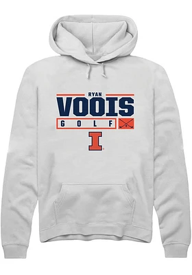 Ryan Voois  Rally Illinois Fighting Illini Mens White NIL Stacked Box Long Sleeve Hoodie