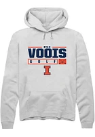 Ryan Voois  Rally Illinois Fighting Illini Mens White NIL Stacked Box Long Sleeve Hoodie