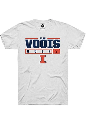 Ryan Voois  Illinois Fighting Illini White Rally NIL Stacked Box Short Sleeve T Shirt