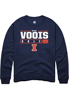 Ryan Voois  Rally Illinois Fighting Illini Mens Navy Blue NIL Stacked Box Long Sleeve Crew Sweatsh..