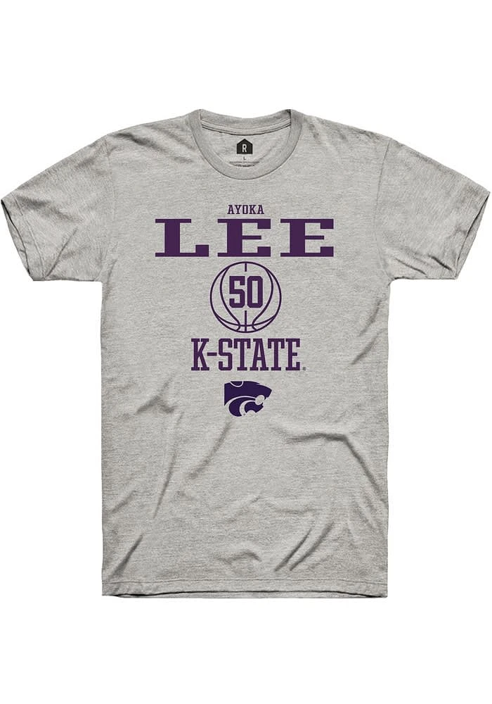 Ayoka Lee K-State Wildcats Ash Rally NIL Sport Icon Short Sleeve T Shirt