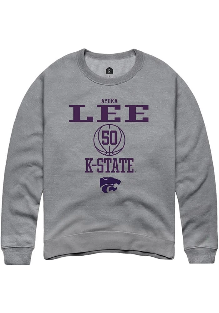 Ayoka Lee Rally K-State Wildcats Mens Graphite NIL Sport Icon Long Sleeve Crew Sweatshirt