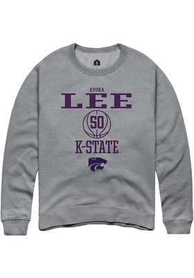 Ayoka Lee  Rally K-State Wildcats Mens Graphite NIL Sport Icon Long Sleeve Crew Sweatshirt