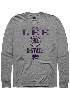 Ayoka Lee  K-State Wildcats Graphite Rally NIL Sport Icon Long Sleeve T Shirt