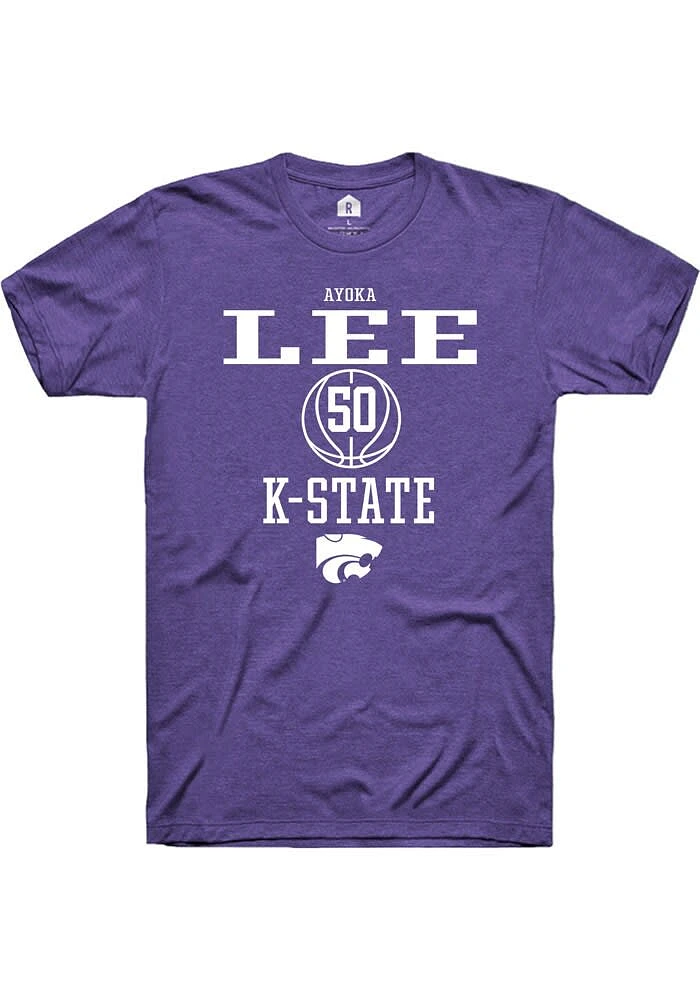 Ayoka Lee K-State Wildcats Purple Rally NIL Sport Icon Short Sleeve T Shirt