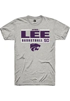Ayoka Lee  K-State Wildcats Ash Rally NIL Stacked Box Short Sleeve T Shirt