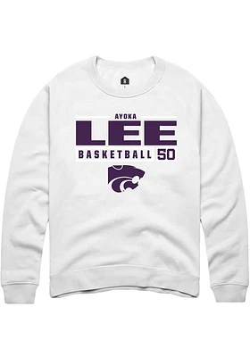 Ayoka Lee Rally K-State Wildcats Mens NIL Stacked Box Long Sleeve Crew Sweatshirt