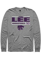Ayoka Lee  K-State Wildcats Graphite Rally NIL Stacked Box Long Sleeve T Shirt