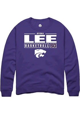 Ayoka Lee Rally K-State Wildcats Mens NIL Stacked Box Long Sleeve Crew Sweatshirt