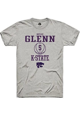 Brylee Glenn  K-State Wildcats Ash Rally NIL Sport Icon Short Sleeve T Shirt