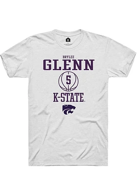 Brylee Glenn  K-State Wildcats White Rally NIL Sport Icon Short Sleeve T Shirt