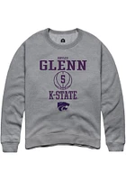 Brylee Glenn  Rally K-State Wildcats Mens Graphite NIL Sport Icon Long Sleeve Crew Sweatshirt