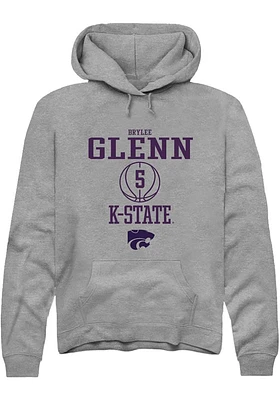 Brylee Glenn  Rally K-State Wildcats Mens Graphite NIL Sport Icon Long Sleeve Hoodie