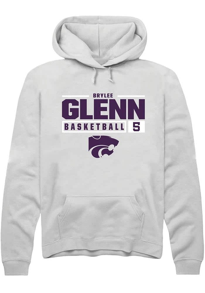 Brylee Glenn Rally K-State Wildcats Mens NIL Stacked Box Long Sleeve Hoodie