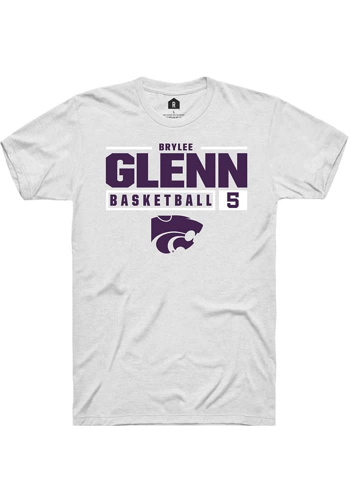 Brylee Glenn K-State Wildcats Rally NIL Stacked Box Short Sleeve T Shirt