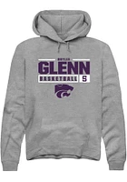 Brylee Glenn  Rally K-State Wildcats Mens Graphite NIL Stacked Box Long Sleeve Hoodie