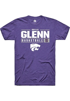 Brylee Glenn  K-State Wildcats Purple Rally NIL Stacked Box Short Sleeve T Shirt