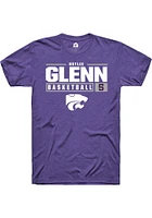 Brylee Glenn  K-State Wildcats Purple Rally NIL Stacked Box Short Sleeve T Shirt