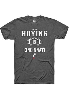 Jacob Hoying  Cincinnati Bearcats Dark Grey Rally NIL Sport Icon Short Sleeve T Shirt