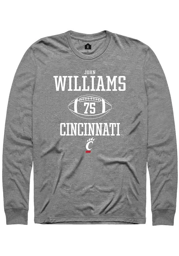 John Williams  Cincinnati Bearcats Graphite Rally NIL Sport Icon Long Sleeve T Shirt