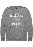 John Williams  Cincinnati Bearcats Graphite Rally NIL Sport Icon Long Sleeve T Shirt