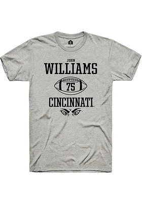 John Williams  Cincinnati Bearcats Ash Rally NIL Sport Icon Short Sleeve T Shirt