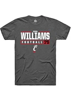 John Williams  Cincinnati Bearcats Dark Grey Rally NIL Stacked Box Short Sleeve T Shirt