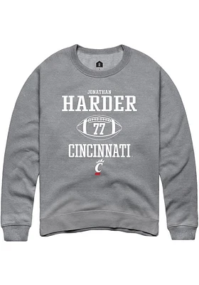 Jonathan Harder  Rally Cincinnati Bearcats Mens Graphite NIL Sport Icon Long Sleeve Crew Sweatsh..