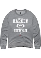 Jonathan Harder  Rally Cincinnati Bearcats Mens Graphite NIL Sport Icon Long Sleeve Crew Sweatsh..