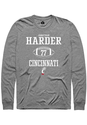 Jonathan Harder  Cincinnati Bearcats Graphite Rally NIL Sport Icon Long Sleeve T Shirt