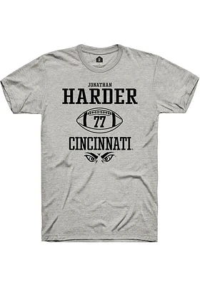 Jonathan Harder  Cincinnati Bearcats Ash Rally NIL Sport Icon Short Sleeve T Shirt