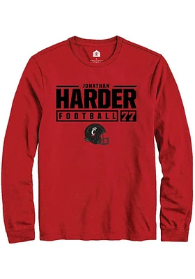 Jonathan Harder Cincinnati Bearcats Rally NIL Stacked Box Long Sleeve T Shirt