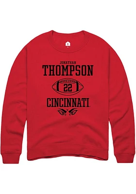 Jonathan Thompson  Rally Cincinnati Bearcats Mens Red NIL Sport Icon Long Sleeve Crew Sweatshirt