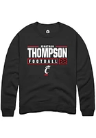 Jonathan Thompson Rally Cincinnati Bearcats Mens NIL Stacked Box Long Sleeve Crew Sweatsh