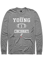 Jordan Young  Cincinnati Bearcats Graphite Rally NIL Sport Icon Long Sleeve T Shirt