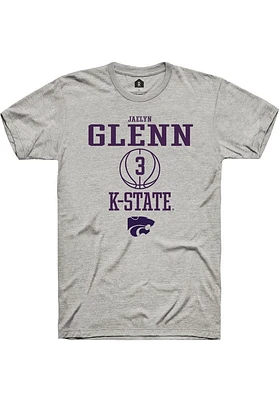 Jaelyn Glenn  K-State Wildcats Ash Rally NIL Sport Icon Short Sleeve T Shirt