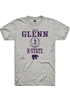 Jaelyn Glenn  K-State Wildcats Ash Rally NIL Sport Icon Short Sleeve T Shirt