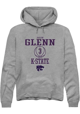 Jaelyn Glenn  Rally K-State Wildcats Mens Graphite NIL Sport Icon Long Sleeve Hoodie