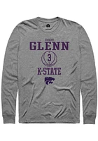 Jaelyn Glenn  K-State Wildcats Graphite Rally NIL Sport Icon Long Sleeve T Shirt