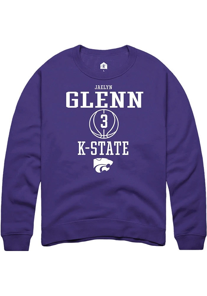Jaelyn Glenn Rally K-State Wildcats Mens NIL Sport Icon Long Sleeve Crew Sweatshirt