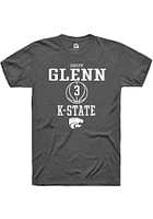 Jaelyn Glenn  K-State Wildcats Dark Grey Rally NIL Sport Icon Short Sleeve T Shirt
