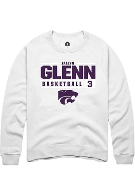 Jaelyn Glenn Rally K-State Wildcats Mens NIL Stacked Box Long Sleeve Crew Sweatshirt