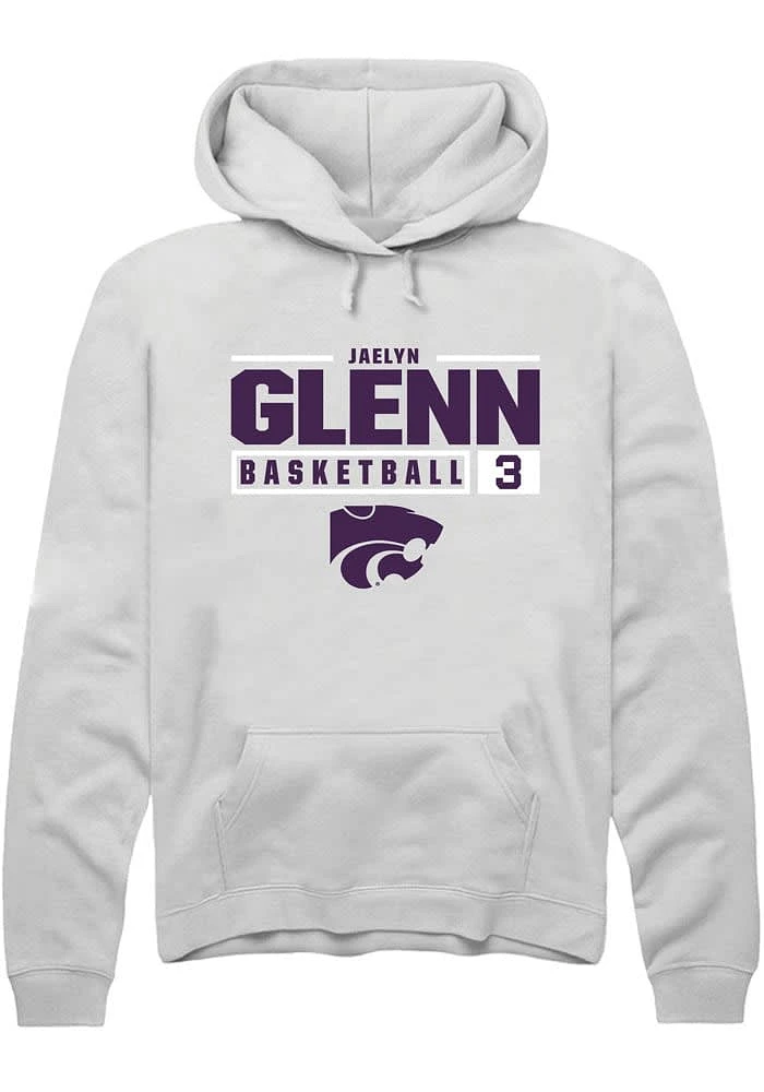 Jaelyn Glenn Rally K-State Wildcats Mens NIL Stacked Box Long Sleeve Hoodie