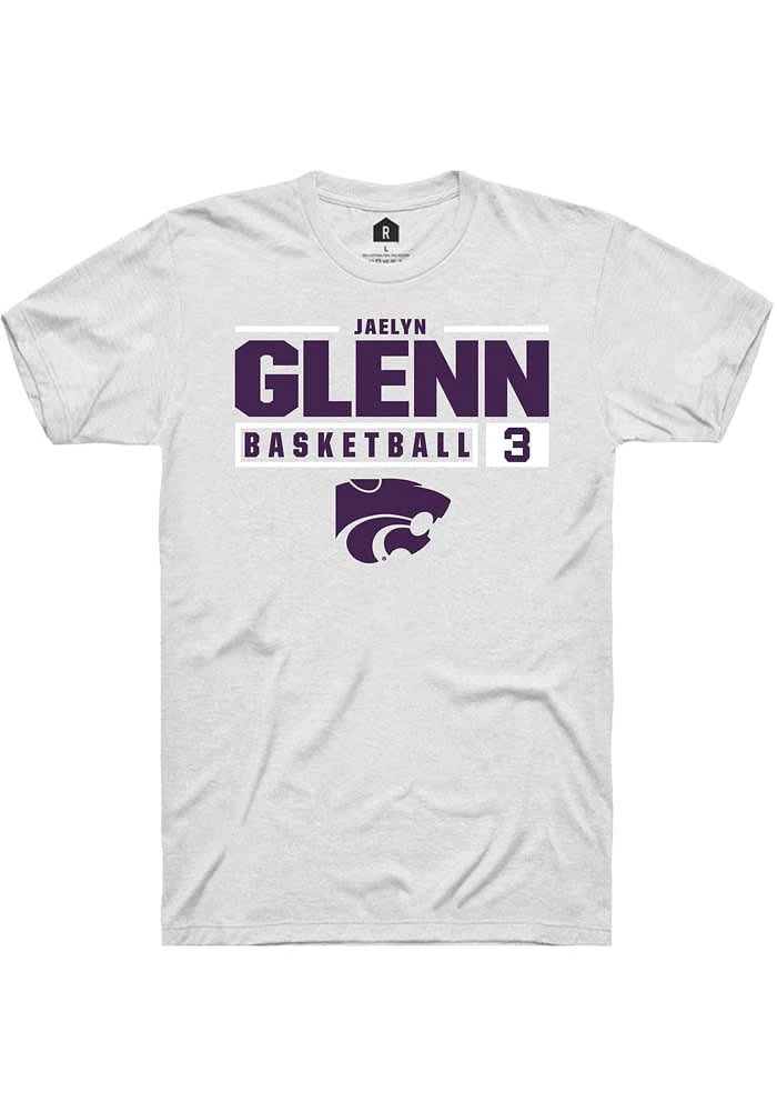 Jaelyn Glenn K-State Wildcats Rally NIL Stacked Box Short Sleeve T Shirt