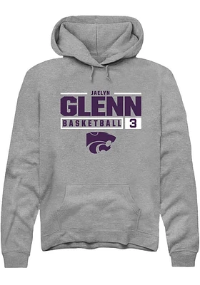 Jaelyn Glenn  Rally K-State Wildcats Mens Graphite NIL Stacked Box Long Sleeve Hoodie