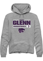Jaelyn Glenn  Rally K-State Wildcats Mens Graphite NIL Stacked Box Long Sleeve Hoodie